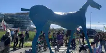 Il Marco Cavallo arriva al Cpr di Ponte Galeria