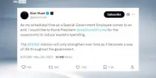 Musk abbandona la gestione del DOGE