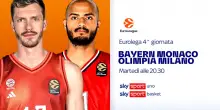 Bayern Monaco-Olimpia Milano di Eurolega: dove vedere la partita in tv e streaming