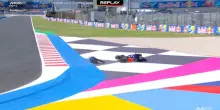 La caduta di Oliveira nel 2° settore del Circuito di Misano