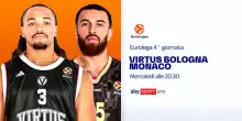 Eurolega, 4^ giornata: Virtus Bologna-Monaco su Sky