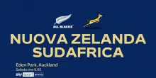 The Rugby Championship, All Blacks-Sudafrica su Sky