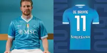Napoli, le nuove maglie casa e trasferta: De Bruyne indosserà la numero 11