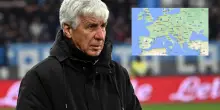 Atalanta, quanti viaggi in Europa: la mappa delle trasferte con Gasperini