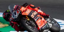 Superbike a Jerez: Bulega comanda nelle libere nonostante un problema