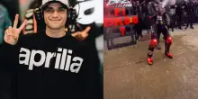 Jorge Martin si congratula con Aprilia e Bezzecchi dopo la vittoria di Silverstone
