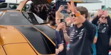 F1, George Russell: a Silverstone un arrivo da sogno a bordo della Mercedes C111!
