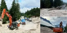 Maltempo, coppia salvata da piena fiume in Piemonte. Frana su strada per Cortina