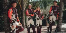 F1, GP Miami: tute e caschi 'floreali' per Antonelli e Russell in Florida. FOTO