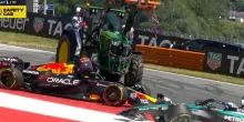 Antonelli-Verstappen, incidente al via e ritiro nel GP d'Austria. FOTO e VIDEO