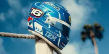 F1, GP Miami: il casco blu di Leclerc per la gara in Florida. FOTO