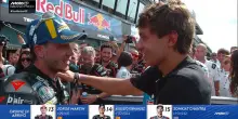 L'abbraccio tra Bezzecchi e Kimi Antonelli a Misano