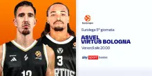 Eurolega, 5^ giornata: Asvel-Virtus Bologna su Sky