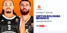 Virtus Bologna-AS Monaco di Eurolega: dove vedere la partita in tv e streaming