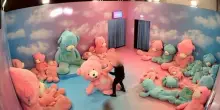 Attrice vestita da orso per la mostra, un visitatore la prende a pugni: «Due mesi per guarire». Lui: «Pensavo fosse un pupazzo»