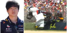 Gp Imola, incidente spaventoso per Yuki Tsunoda in qualifica: macchina distrutta a pochi passi dagli spettatori