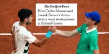 Sinner celebrato dal New York Times: «Il tennis ha bisogno che la sua rivalità con Alcaraz sia epocale»