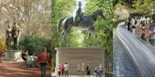 Regina Elisabetta, ecco come sarà il nuovo memoriale nel centro di Londra: la sovrana abbracciata al Filippo, la statua equestre, il ponte di vetro ispirato alla tiara delle sue nozze