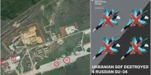 Guerra Ucraina, distrutti quattro caccia bombardieri russi Su-34 all'aeroporto di Marinovka: «Valevano milioni di dollari»