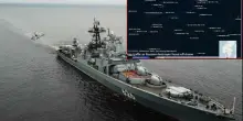 Nave da guerra russa minacciata da un drone misterioso a Fehmarn (tra Germania e Danimarca), il cacciatorpediniere tenta di abbatterlo