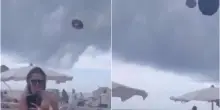 Tromba d?aria a Maccarese: ombrelloni in volo e panico in spiaggia, una donna ferita