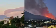 Incendio sul Vesuvio, tre fronti attivi: la colonna di fumo è visibile anche dallo spazio. Un ferito e danni: «Un disastro enorme»