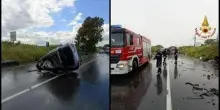 Auto finisce contro un albero e si ribalta sull'Ardeatina: un morto e 4 feriti gravi