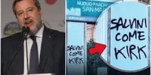 Genova, sui muri la scritta "Salvini come Kirk". Il vicepremier: "Non ho paura"