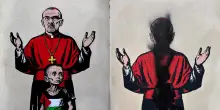 Vandalizzato murale di Pizzaballa sui muri della curia di Milano