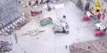 Riapre la basilica di San Benedetto a Norcia, l'intervento dei Vigili del fuoco