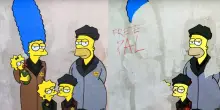 Vernice e scritta 'Free Pal' sul murale al Memoriale della Shoah