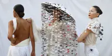 Organza dalle foglie d'ananas, sfila Maiani Accademia Moda