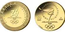 Una moneta d'oro per i Giochi olimpici di Milano-Cortina 2026