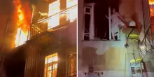 Odessa, attacco russo: i vigili del fuoco salvano gli abitanti dalle finestre del palazzo in fiamme