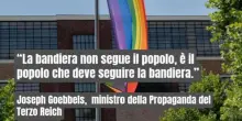 Consigliere di Fdi contro la bandiera arcobaleno cita Goebbels