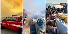 Fiamme a ridosso della spiaggia di Villasimius, bagnanti in fuga. Soccorsi anche dal mare