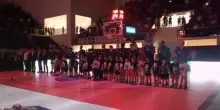 L'Inno di Mameli prima di Bertram Tortona - Treviso nel nuovo palasport