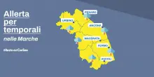 Marche, allerta meteo per temporali: dove e quando