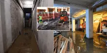 Tubo rotto nel cantiere del tram in via San Felice, cantine e depositi allagati