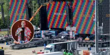 Max Pezzali, prime prove sul palco a Imola. C’è già musica in Autodromo