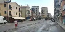 Piazza Montebello, cantiere in autunno
