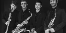 Il Newtime Sax Quartet nel cortile di Palazzo Pio