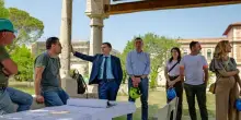 Palazzo Saladini Pilastri. Verde, edicola e pozzo: il punto sui lavori di restauro