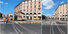 Tram a Bologna, riapre l’incrocio sui viali tra via Indipendenza e ponte Matteotti