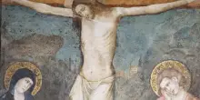 Si mostra l’affresco della guarigione di San Pellegrino