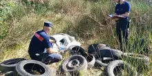 Castelbellino. 41 pneumatici nel bosco urbano: denunciato trafficante campano