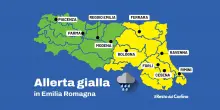 Allerta gialla in Emilia-Romagna: pioggia intensa e forte vento in arrivo