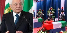 Mattarella ai funerali dei carabinieri morti nel casolare fatto esplodere nel Veronese