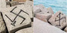 Svastiche sugli scogli a Pesaro, il sindaco: “Troveremo i responsabili”