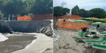 Forte mareggiata, la duna collassa: l’onda si ‘mangia’ 100 ombrelloni
